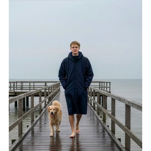 Södahl North Vinterbadekåbe, str l/xl, navy