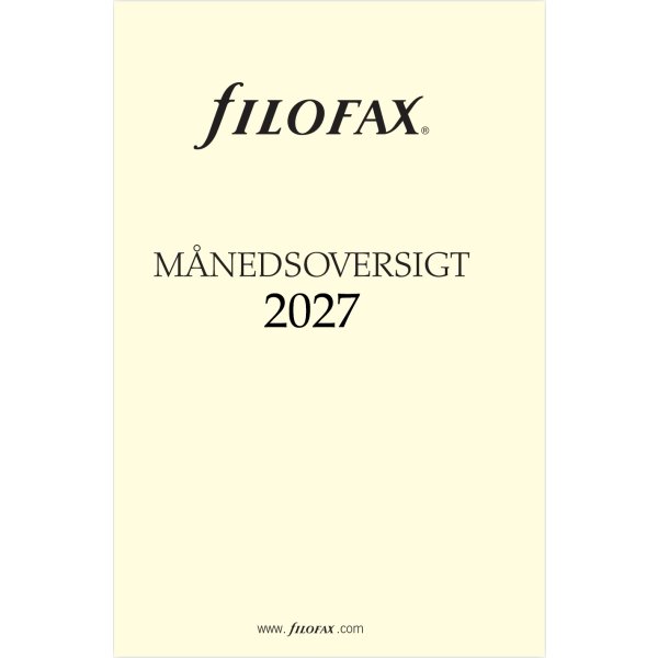 Filofax 2027 Refill | Pocket | Månedsoversigt