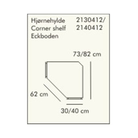 ABC dyb hjørnehylde, 30 cm, hvidlaseret