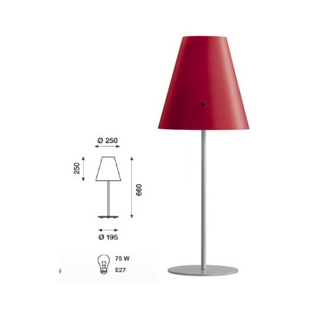 Athene bordlampe bordeaux, skærm alu fod