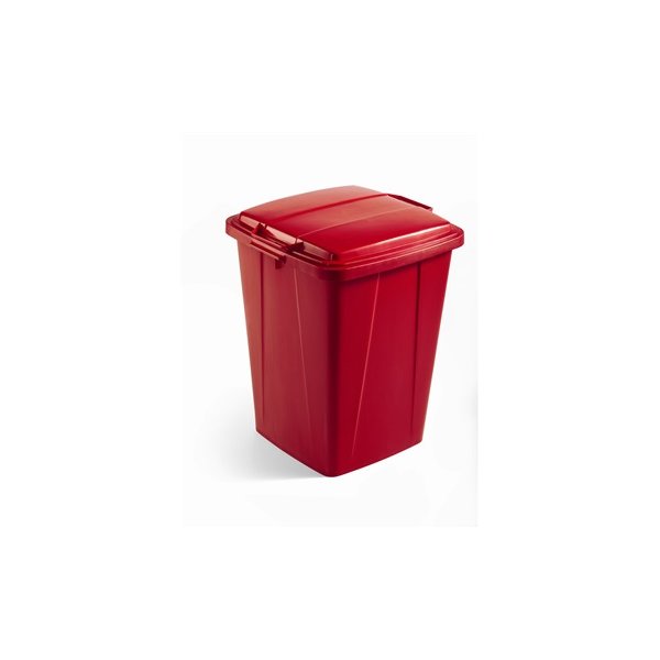 Låg affaldsspand 90 l, Rød