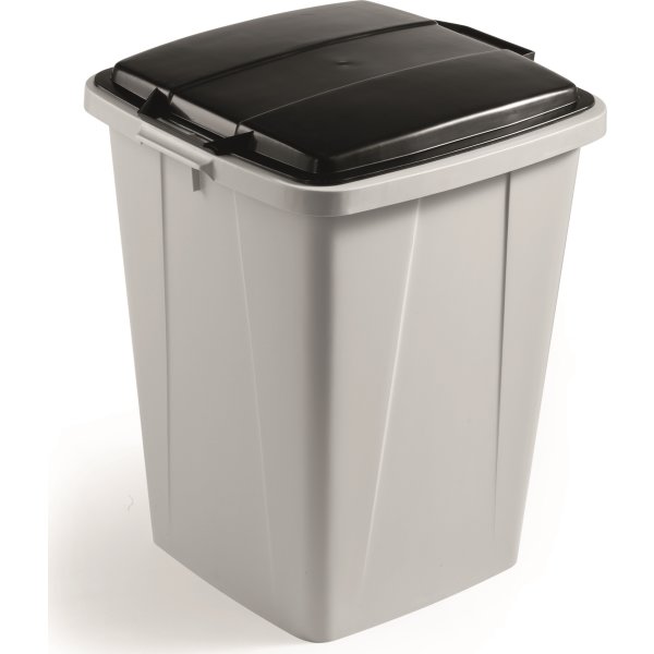 Låg affaldsspand 90 l, Sort