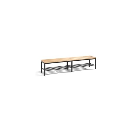 CP fritstående bænk m/skohylde, 200 cm