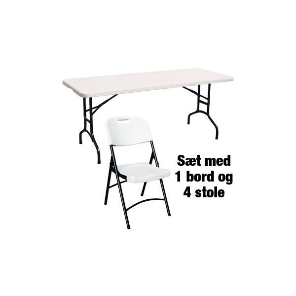 Park sæt til 4 pers. , 1 klapbord + 4 klapstole