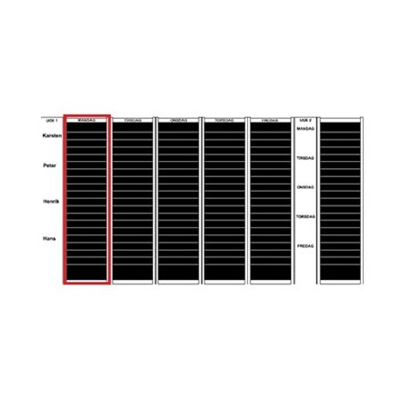 Plan-dex kortmodul A4 højformat 40mm, 22 stk.