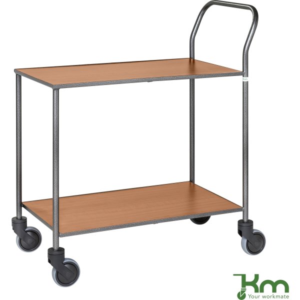 Rullebord - 2 hylder, 840x430x970, Antracit/Kirse