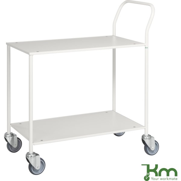 Rullebord - 2 hylder, 840x430x970, Hvid/Hvid