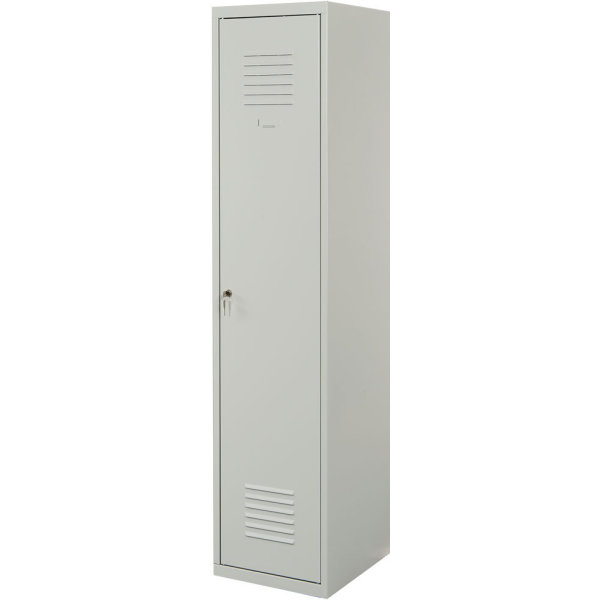 Proff garderobeskab,1x(1x2),Plan,Cylinder,Grå/Grå