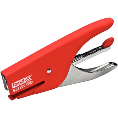 Rapid S51 Soft Grip hæftetang, rød