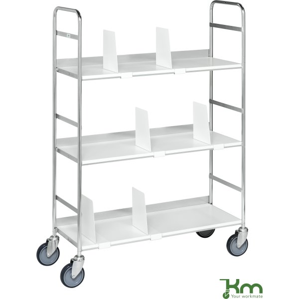 Arkiveringsvogn 3 hylder, 750x290x1140, 27 stk. A4