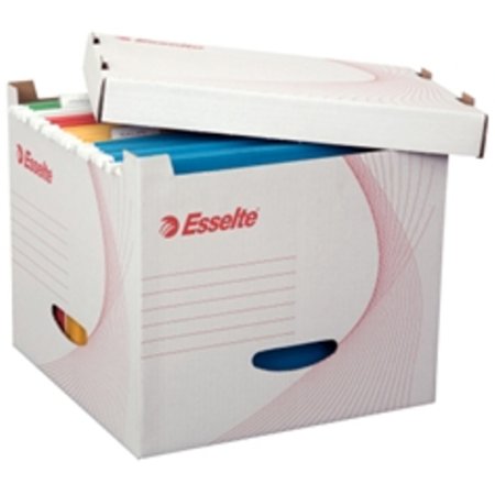 Esselte filing box med håndtag, 5 stk, hvid pap