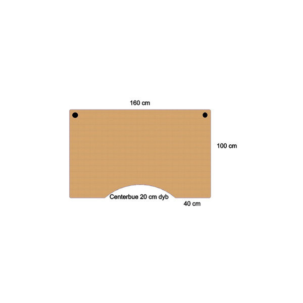 Flexo hæve/sænkebord 160 cm m/centerbue bøg