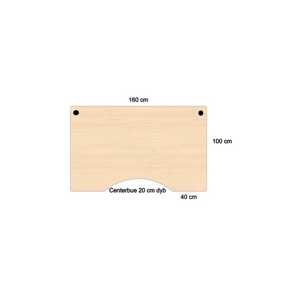 Flexo hæve/sænkebord 160 cm m/centerbue ahorn