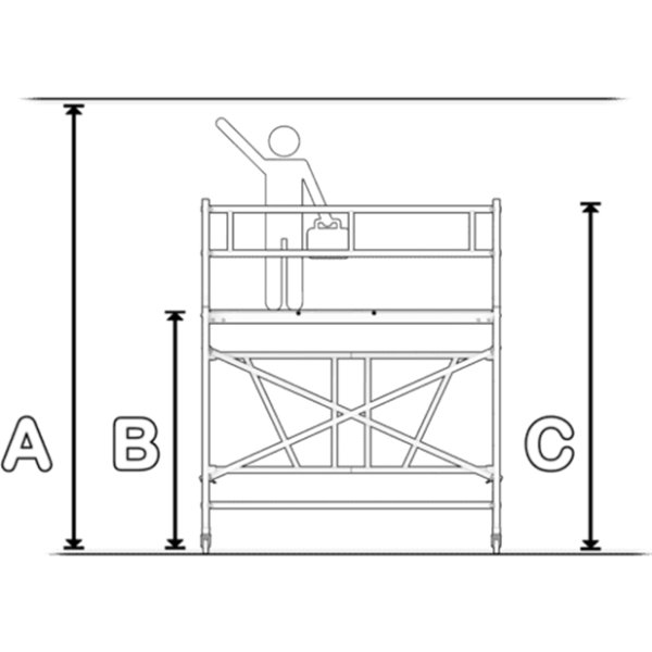 Foldestillads 75 x 245 - Højde 1,65 m