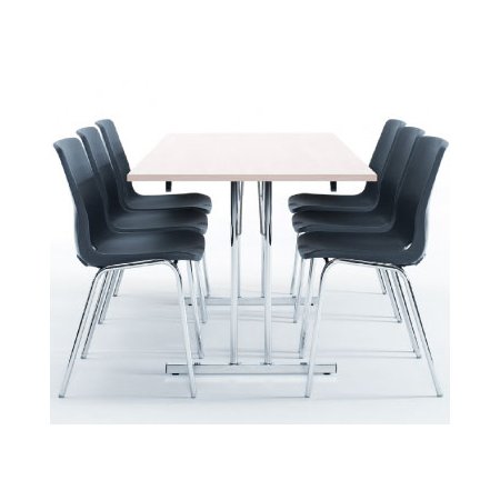 Bord med klapstel 80x180 cm, hvid laminat