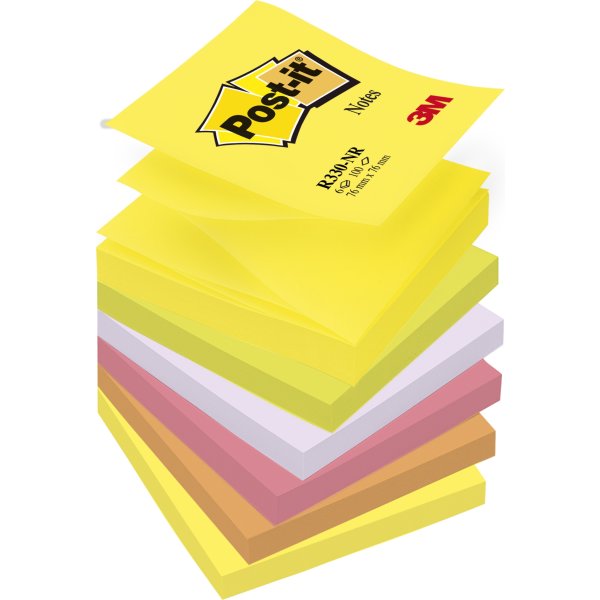 Post-it Z-Notes 76 x 76 mm, neon regnbue