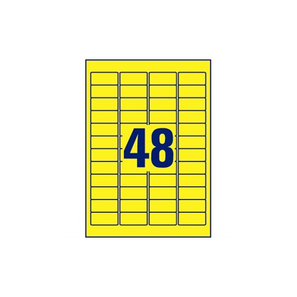 Avery L6041-20 far.etiketter, 45,7 x 21,2mm, gule