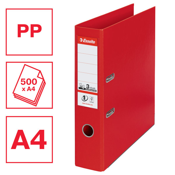 Esselte No.1 brevordner A4, 75mm, rød