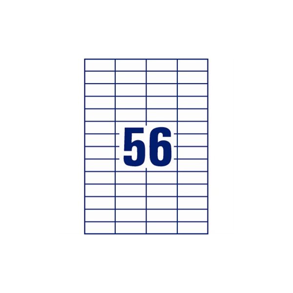 Avery 3668 uni.etiketter, 52,5 x 21,2mm, hvide