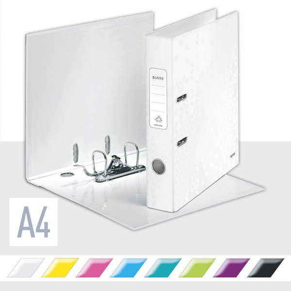 Leitz 180 WOW brevordner A4, 50mm, hvid