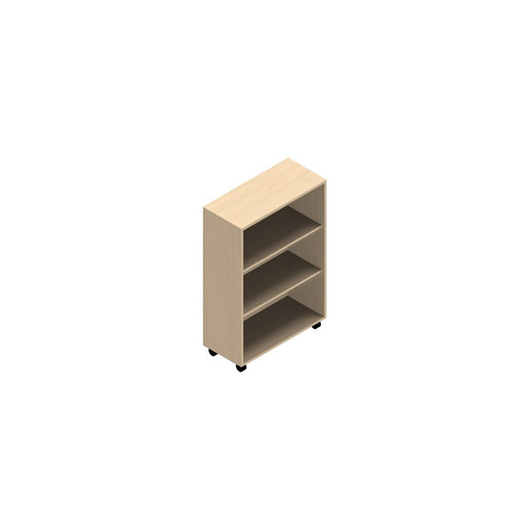 Jive reol m/3 rum birk finer, forberedt t/hjul D35