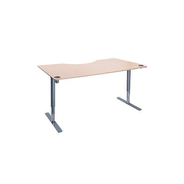 Flex hæve/sænkebord alu/bøg 180 cm, centerbue