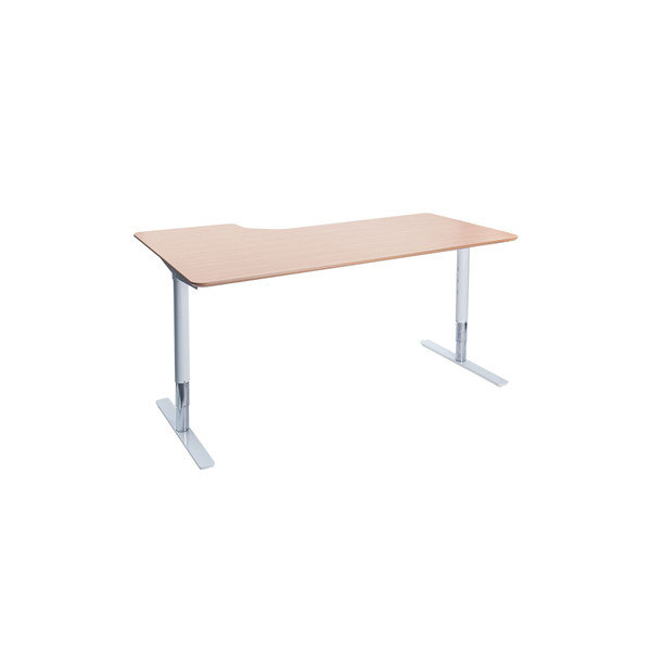 Flex hæve/sænkebord hvid/bøg 180 cm, højrevendt
