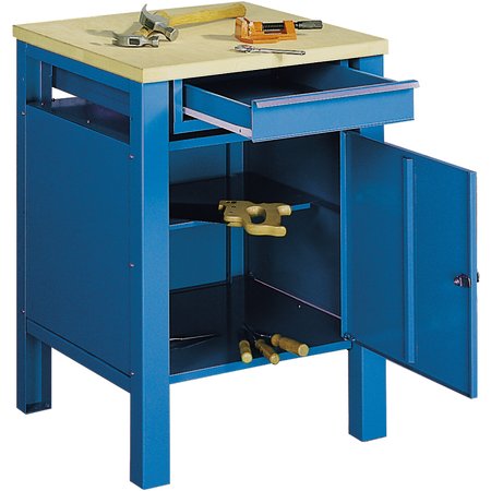 Basic arbejdsbord - 1 x skuffe/1 x underskab, Blå