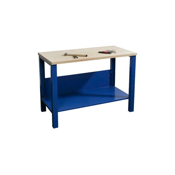 Basic arbejdsbord - 3 x skuffe/1 x underhylde, Blå