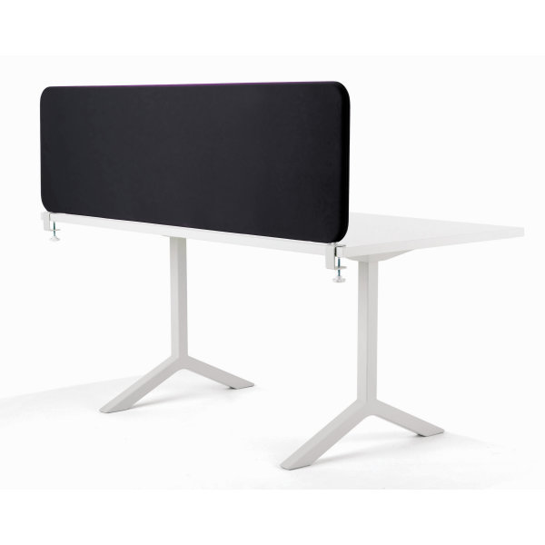 Softline bordskærmvæg sort B1800xH590 mm