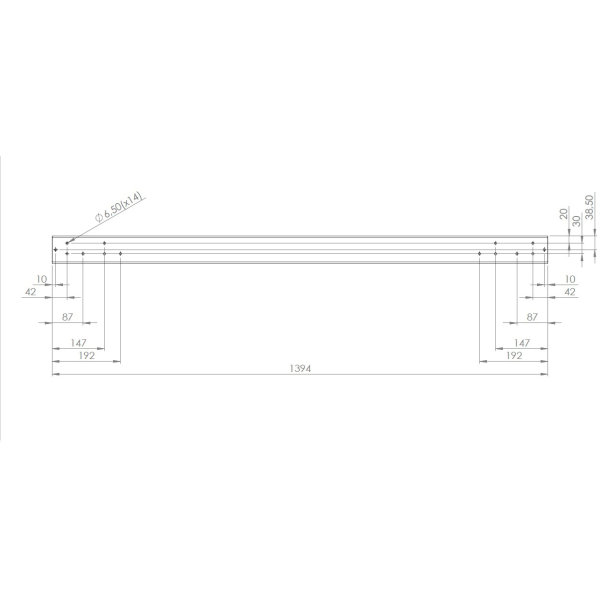 Screenit slide monteringsskinne L 140 cm
