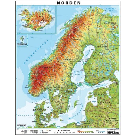 Kort over Skandinavien/Norden