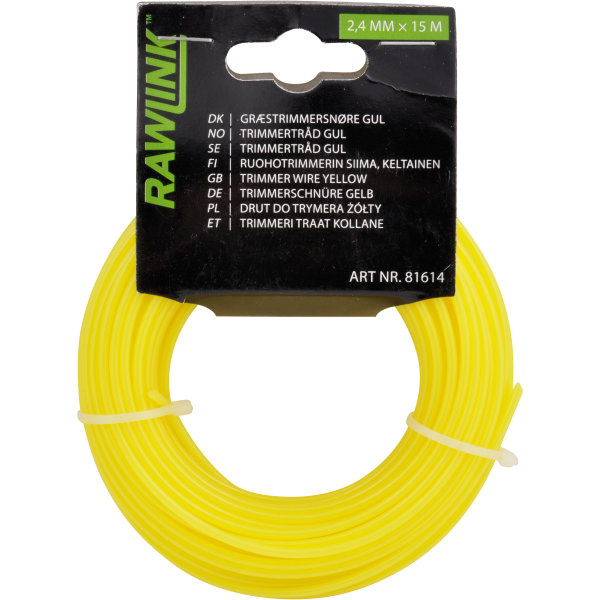 Rawlink trimmersnøre, gul, 2,4 mm