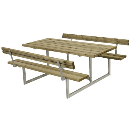Plus Basic bord-bænkesæt m. ryglæn, Natur