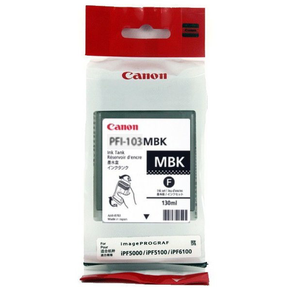 Canon PFI-103MBK blæktank, mat sort, 130ml