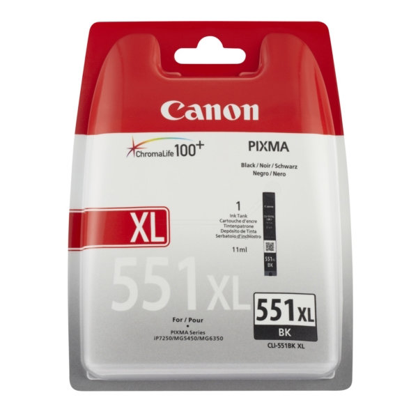 Canon CLI-551 XL blæktank, sort, 11ml
