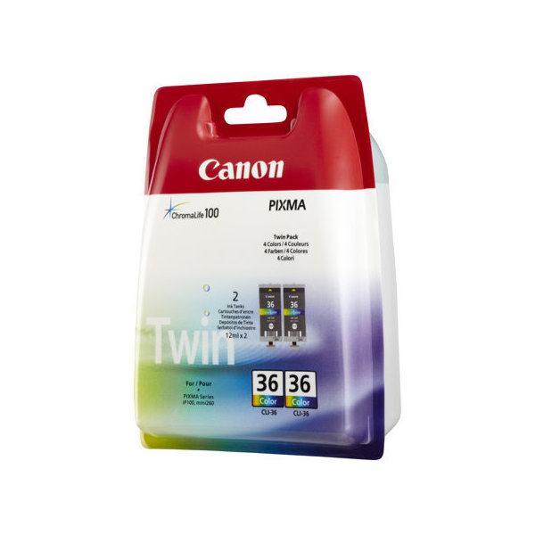 Canon CLI-36 blækpatron, farve, 2.stk