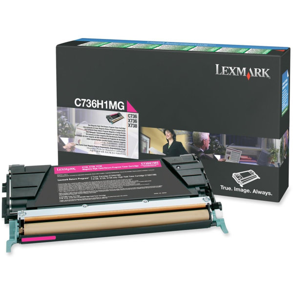 Lexmark C736H1MG lasertoner, rød, 10000s