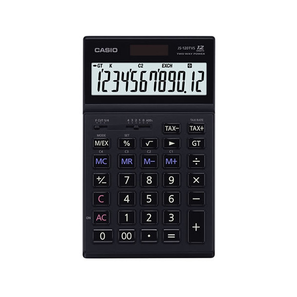 Casio JS-120TVS bordregner, sort