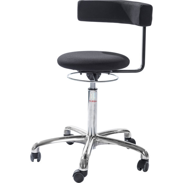 CL Saturn stol, sort, kunstlæder, 49-69 cm