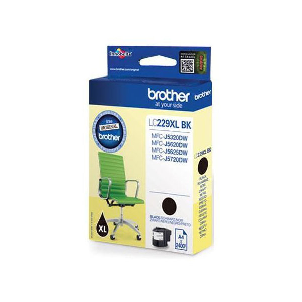 Brother LC229XLBK blækpatron, sort, 2400s