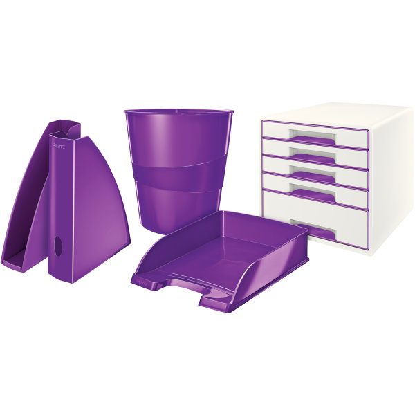 Leitz WOW CUBE skuffekabinet, 5 skuffer, lilla