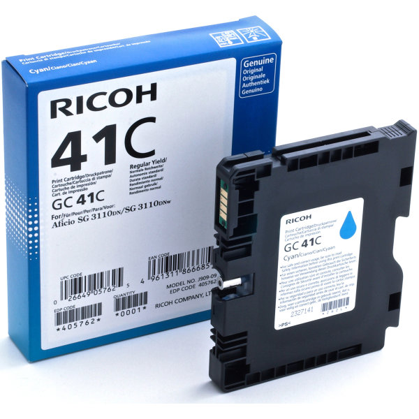 Ricoh 41C/405762 blækpatron, cyan, 2200 s.