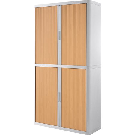 Paperflow Easy Office 2 m, 4 hylder, Hvid/bøg