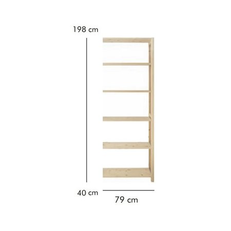 ABC Tilbygningsreol, HxBxD: 198x79x40 cm, natur