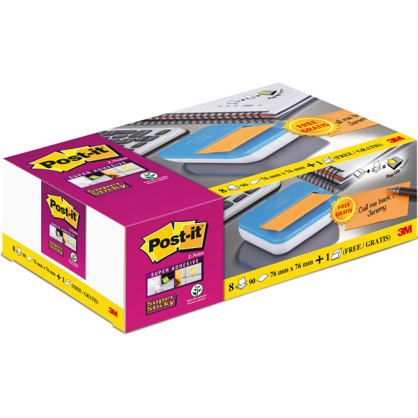 Post-it Super Sticky Z-notes + gratis dispenser