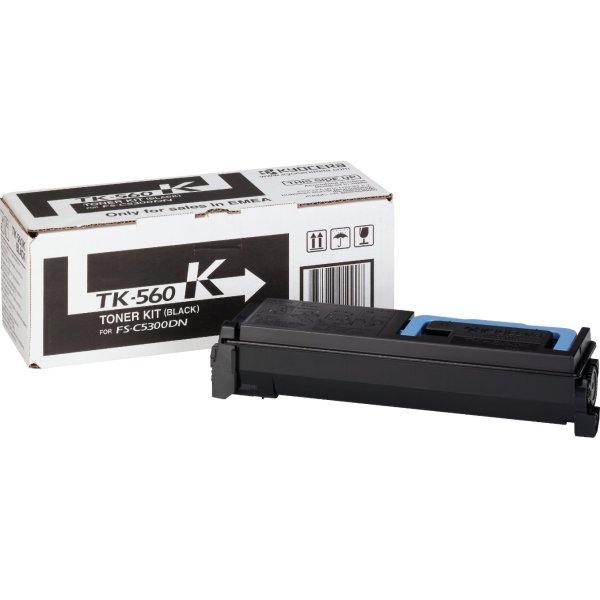 Kyocera TK-560K lasertoner, sort, 12000s