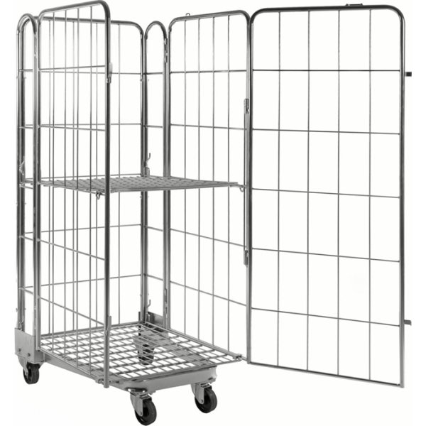 4-sidet rullecontainer, 73x80x191 cm, stabelbar