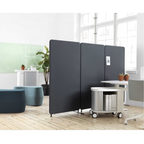Softline Light skærmvæg 100x150 cm Sort m/ ben