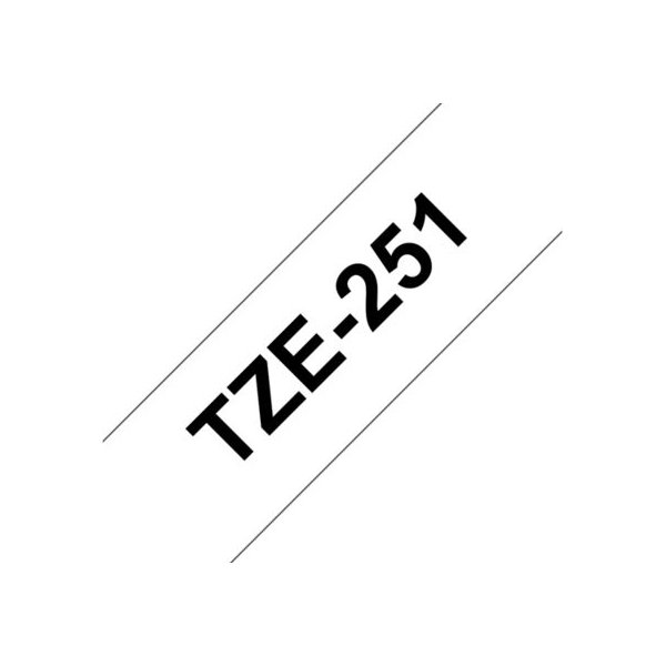 Brother TZe-251 labeltape 24mm, sort på hvid